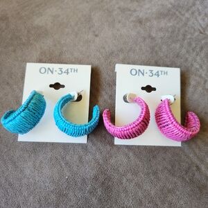 On 34th Hoop Earrings Bundle Of 2 NWT